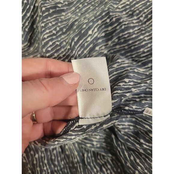 Apiece Apart Glorieta Top Navy Cactus Stripe Print Silk Tassel Tie Sleeves Sz 4 - Picture 7 of 7